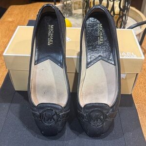 Michael Kors Fulton Moc Black Leather Loafers for Women Sz 9